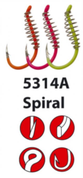 Gamakatsu LS 5314 Spiral Multi Coloured Drop Shot Hooks